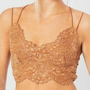Free People Celine Velvet Floral Bralette Top Med